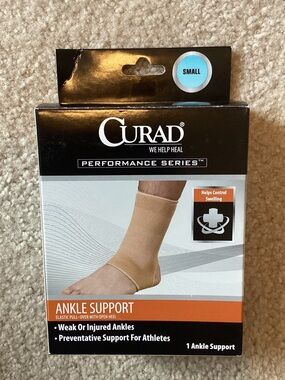 CURAD Ankle Support Sleeve - Small - Beige